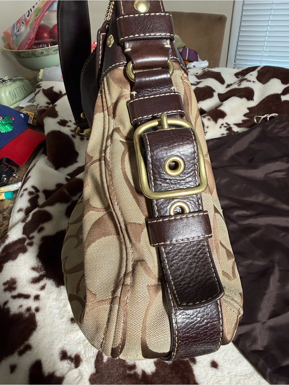 Tan and brown signature vintage coach bag - Picture 7 of 12